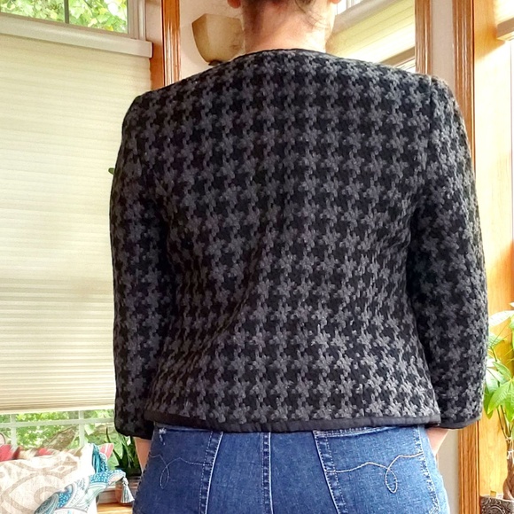 Black & Grey Houndstooth Jacket - Picture 5 of 5